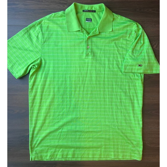 Nike Other - Nike Tiger Woods Collection Golf Polo Shirt Mens XL Lime Green Striped Fit Dry